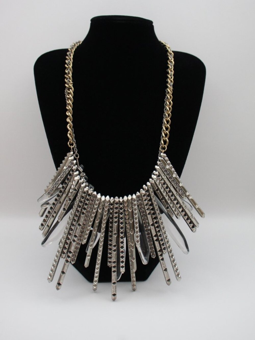 Banana Republic, "Venus Lure" Bib Necklace Metal/Acrylic